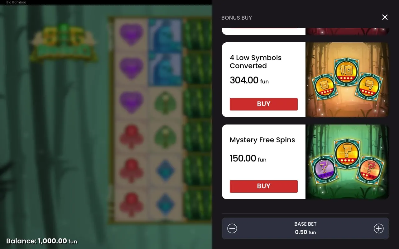 Big Bamboo Bonus-Buy-Optionen: 608x und Mystery Free Spins
