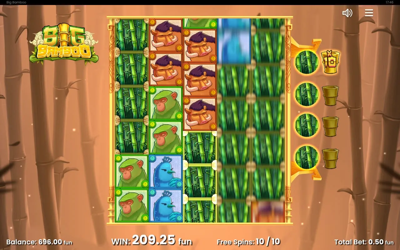 Mystery-Stapel fluten das Grid in den Big Bamboo Freispielen